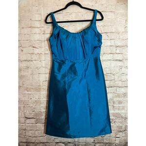 Vintage Jim Hjelm Occasions Dress Women 12 Dark Turquoise Satin Party Iridescent